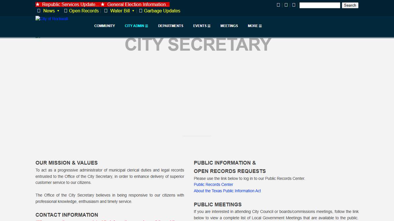 City of Rockwall - City Secretary